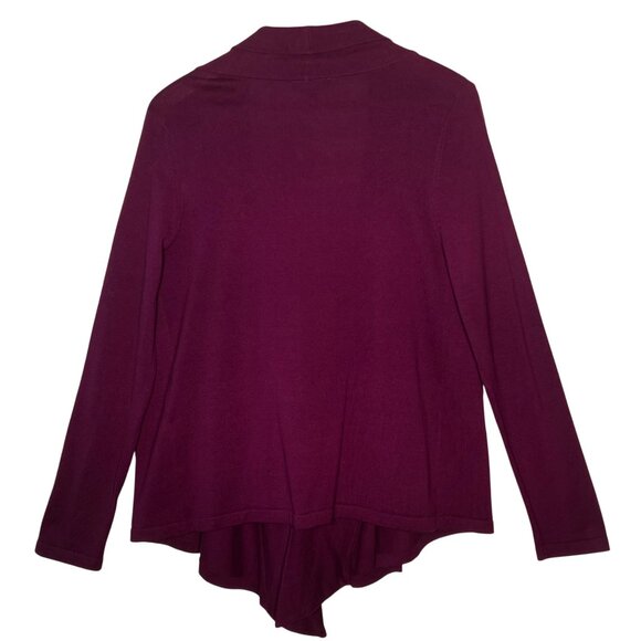 Rafaella Womens M Cardigan Sweater Drape Front Burgundy Career Comfortable Y2K - Picture 2 of 16